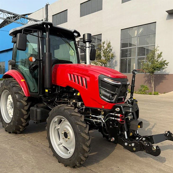 120 hv:n ohjaamotraktori, jossa etu-kiinnitetty voimanotto